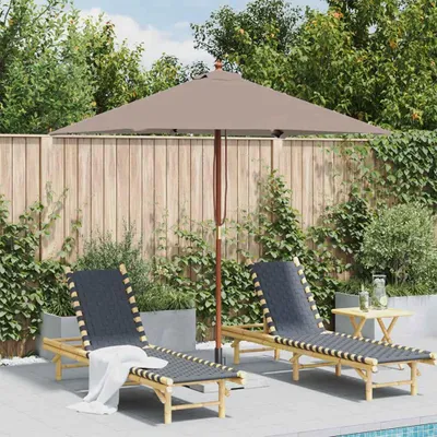 Immagine prodotto di vidaXL Ombrellone con asta in legno 150x200 cm Taupe