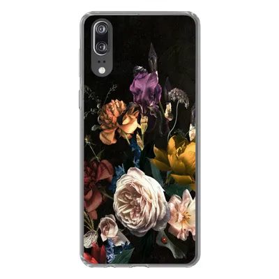 Produktbild von MuchoWow® Handyhülle Schutzhülle Hülle für Huawei P20 Blumen - Rosen - Muster Silikon Softcase Handy Hülle - Hardcover
