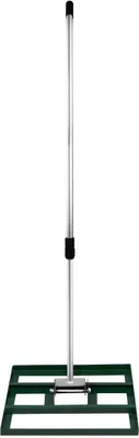 Zdjęcie produktu dla Grabie do trawnika 50 cm x 32 cm – grabie wyrównujące do trawnika, do rozrzucania piasku, stalowe, zielone, do wyrównywania powierzchni, stal ocynkowana, rączka z możliwością przedłużenia o 1,2–1,9 m, narzędzie ogrodnicze do golfa, do trawy, ziemi, sztucznej trawy, kompostu i nawożenia powierzchniowego