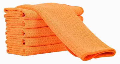 Produktbild von Geschirrtücher Mikrofaser Waffeltuch super saugfähig 3 Stück Neonorange 30 x 30 cm
