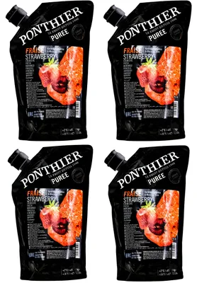 Produktbild von Ponthier ERDBEEREN PÜREE Camarossa-Mara-des-Bois-Beeren 4x 1KG