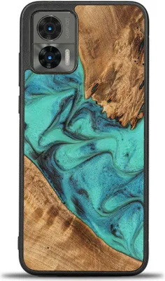 Produktbild von Holzhülle Bewood Unique - Turquoise für Motorola Edge 30 Neo