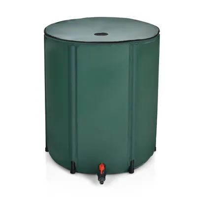 Zdjęcie produktu dla COSTWAY 200L beczka na deszczówkę z zaworem przelewowym, składana beczka na deszczówkę, zbiornik na deszczówkę PVC, zbiornik na deszczówkę beczka na deszczówkę 60x60x70cm