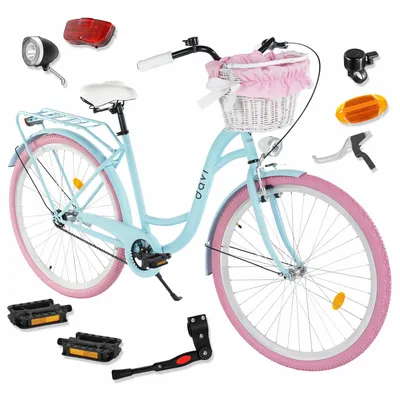 Produktbild von Damenfahrrad Davi Lila 28", 1 Gang, 155-180 cm, Blau/Rosa