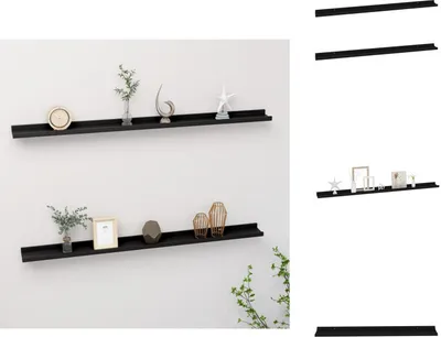 Immagine prodotto di vidaXL Mensole a muro 2 pezzi nero 115x9x3 cm - Mensole a muro