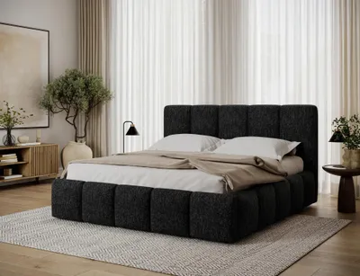 Produktbild von Doppeltes Polsterbett 140x200 DOLVERO 1 - schwarz