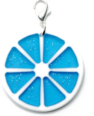 Produktbild von Fruchtscheibe Orange Zitrone Charm Zipper Pull Anhänger Bettelanhänger blau
