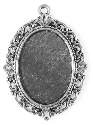 Filigrane Anhänger mit Fassung, 28 x 35 mm antiksilber