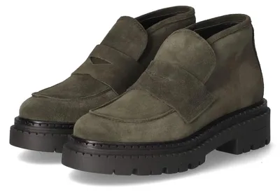 Image de Bottines Kaerlek modèle CARLA 2, couleur vert, en cuir velours, taille 41