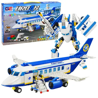 Produktbild von Bausteine ​ ​ Passagierflugzeug Roboter 2in1 Lichter 417 Teile.