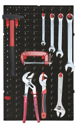 Immagine prodotto di Porta-attrezzi, metallo nero, dimensioni 30 x 2 x 50 cm, per il garage
