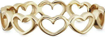 Produktbild von Cai Ring 925/- Sterling Silber vergoldet Herzen 41184116637790