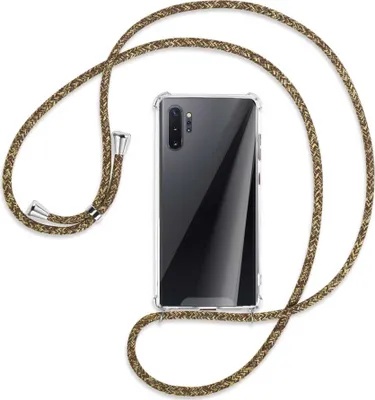 Produktbild von Handykette Backcover-Schutzhülle mit Band (Metall silberfarben) für Samsung Galaxy Note 10 Plus - braun+beige