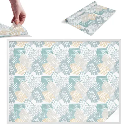 Obrázek produktu pro Fólie na ochranu soukromí - 146x200 cm - barevné sklo / vitrážový design - neprůhledná a dekorativní - samolepicí dekorativní skleněná fólie - ochrana proti UV záření, snadná instalace - abstraktní mozaika