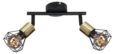 Zdjęcie produktu dla Oświetlenie sufitowe, reflektory, 2 źródła światła, czarny, długość 22 cm