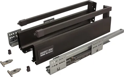 Obrázok produktu pre GAMET BOX2 zásuvka, štvorcová lišta, stredná, antracitová, 450 mm
