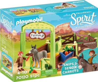 Produktbild von PLAYMOBIL Spirit 70120 Pferdebox "Snips & Herr Karotte"