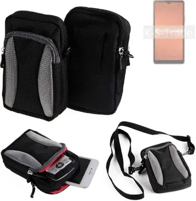 Produktbild von K-S-Trade Holster Schutz Hülle kompatibel mit Sony Xperia Ace III Handy Hülle Gürteltasche Umhängetasche mit Zusatzfach schwarz