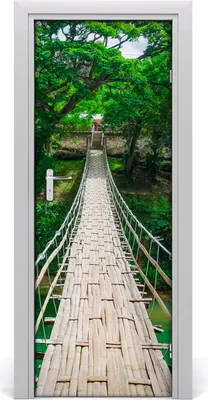Produktbild von Tulup Türaufkleber 75x205 cm Dekorative Aufkleber Selbstklebend Wasserdichte Tapete Abnehmbar Schlafzimmer Wohnzimmer Wohnkultur - Hängebrücke