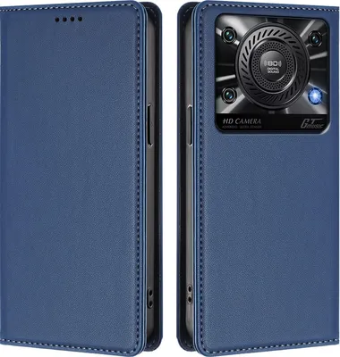 Immagine prodotto di Custodia in pelle per Oukitel C60, custodia magnetica in Finto cuoio con supporto Blu scuro