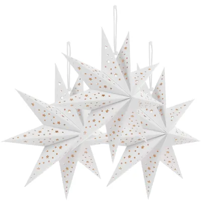 Stern-Lampenschirme 35 cm, faltbar, 6 Stück, Weihnachtsdeko