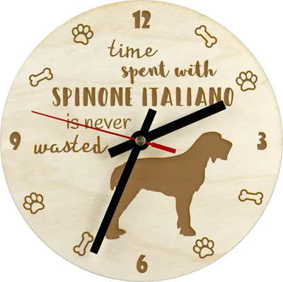 Image de Spinone italien - horloge avec chien, horloge en bois gravée, horloge personnalisée Art-Dog