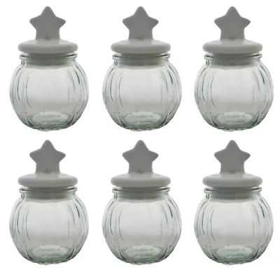 Produktbild von Vorratsglas Bonbonglas mit Keramikdeckel im Stern Design 200 ml