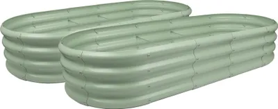 Produktbild von Abgerundete Hochbeete aus verzinktem Stahl – 180 cm x 90 cm – Grün – 2er-Pack
