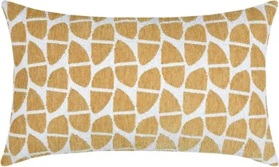 Produktbild von STOF | Dekokissen - 30x50 cm - Weiß mit Senfgelbem Geometrischem Muster - Modernes Design - Wohnaccessoire