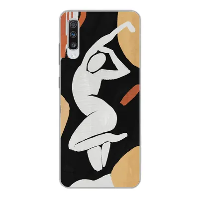 Produktbild von MuchoWow® Handyhülle Schutzhülle Hülle für Samsung Galaxy A70 Frau - Silhouette - Grau Silikon Softcase Handy Hülle - Schutzhaube