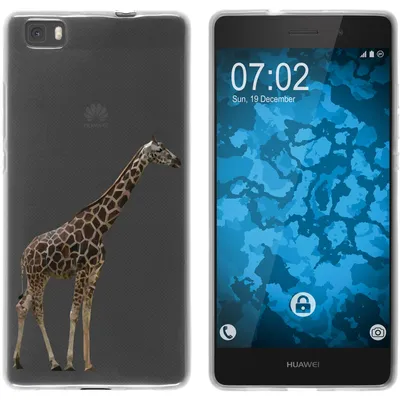 Produktbild von PhoneNatic Case kompatibel mit Huawei P8 Lite 2015 (1.Gen.) Silikon-Hülle Vektor Tiere Giraffe M8