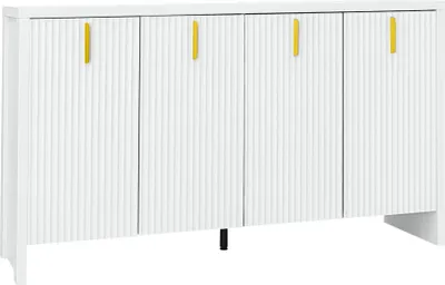 Produktbild von Sideboard Schliessfaecher Schubladenschraenke Wohnzimmerschraenke 140x80x38cm Sideboard mit goldenen Griffen und verstellbaren Trennwaenden Wohnzimmermoebel