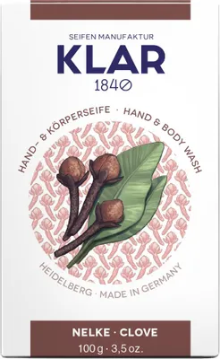 Immagine prodotto di Klar Seifen Nelkenseife 100g, Cosmos zertifiziert (palmölfrei), für normale Haut