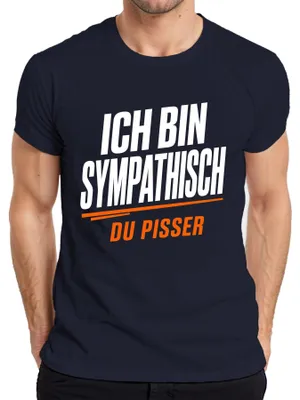 Immagine prodotto di Maglietta da uomo, taglia S, colore blu navy, con scritta ironica e divertente