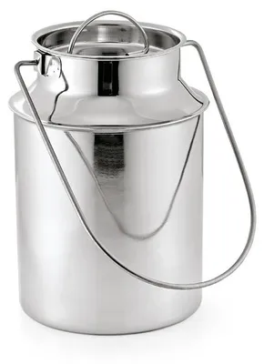 Produktbild von 4x Transportkanne Mit Tragebügel und Steckdeckel, 6 L, Chromnickelstahl, silber