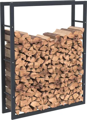 Produktbild von Bc-elec - HHWPF0025 Černý ocelový stojan na dřevo 125*100*25 cm, stojan na palivové dřevo, stojan na palivové dřevo.