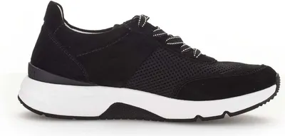A single black sneaker with a white sole, shown from the side against a white background.