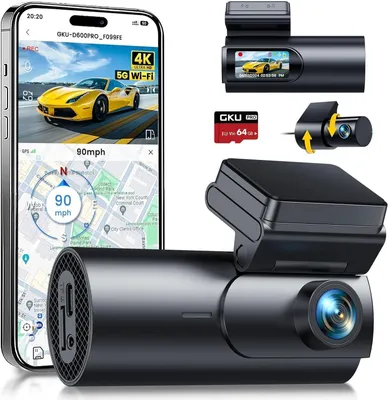 Imagen del producto de Cámara para el coche - 4K UHD con visión nocturna mejorada, sensor G y ángulo de visión amplio de 170°