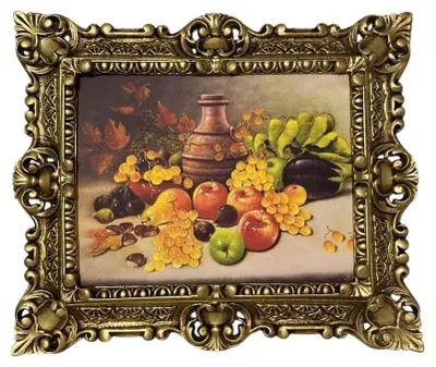 Obrázek produktu pro Barokní obraz v antikovaném rámu – nástěnná dekorace, rozměry 45 x 38 cm