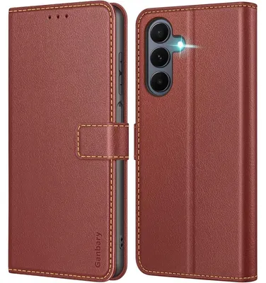 Productafbeelding van Telefoonkoffer, flippercase voor Samsung Galaxy A16 4G/5G, bruin kunstleer, met kaartsleuf en standfunctie