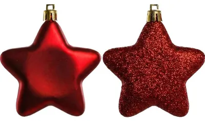 Produktbild von TrendLine Weihnachtskugeln Sterne bruchfest, langlebig 7 cm rot 8 Stück