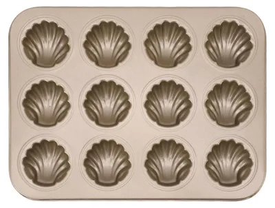 Produktbild von Madeleine-Backform 12 Hohlräume Muschelform Kohlenstoffstahl antihaftbeschichtet