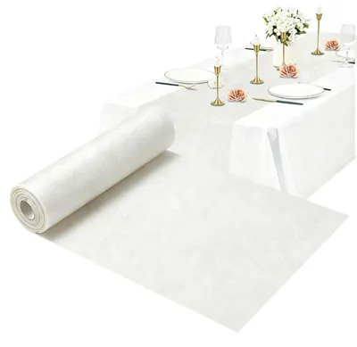 Immagine prodotto di Runner da tavolo in tessuto non tessuto, 30 cm x 40 m, bianco, rotolo per decorazioni da tavola