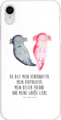 Produktbild von Mr. & Mrs. Panda Iphone XR Handyhülle Axolotl Freundin - Weiß - Geschenk, Premium Kunststoff, Liebe, Valentinstag, Handy Case