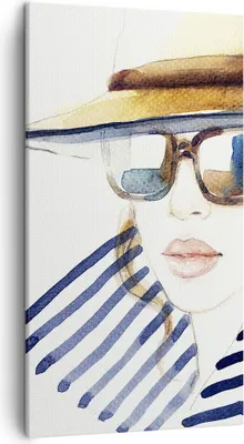Produktbild von Bild auf Leinwand - Leinwandbild - Frau Gesicht Lippen - 45x80cm - Wand Bild - Wanddeko - Wandbilder - Leinwanddruck - Bilder - Kunstdruck - Wanddekoration - Leinwand bilder - Wandkunst - PA45x80-3957