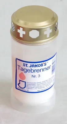 Produktbild von 3 Tages Wachsbrenner mit Golddeckel weiß