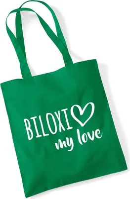 Produktbild von Huuraa Jutebeutel Biloxi my love 10 Liter Kelly Green Baumwolle Tasche Geschenkidee