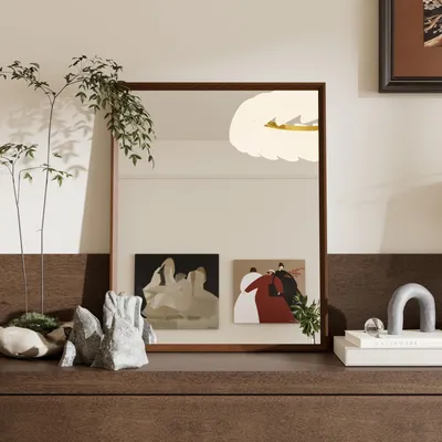 Obrázok produktu pre Omgoods – Obdĺžnikový vintage nástenný zrkadlo, 40x50 cm, vhodné do kúpeľne a spálne