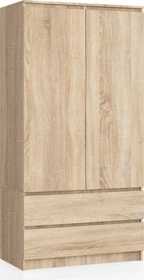 Kleiderschrank AKORD S90 Sonoma-Eiche 2 Schubladen 4 Ebenen B90 x H180 x T51 cm