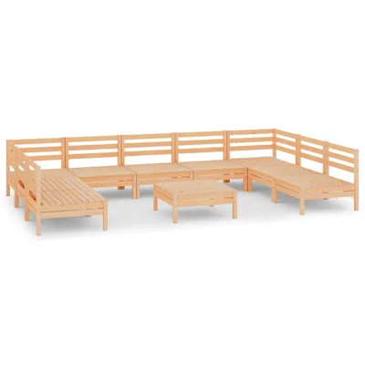 Produktbild von vidaXL 10-tlg. Garten-Lounge-Set Massivholz Kiefer